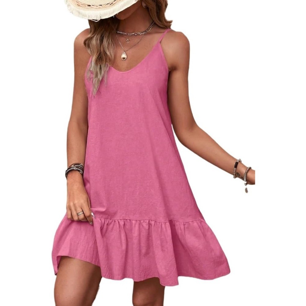Adorable, flowy pink slip dress!!